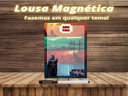 Lousa Magnética + Jogo da Velha Star Wars com Embalagem