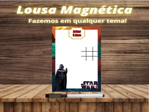 Lousa Magnética + Jogo da Velha Star Wars com Embalagem