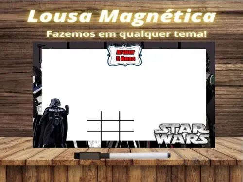 Lousa Magnética + Jogo da Velha Star Wars com Embalagem