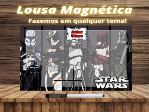 Lousa Magnética + Jogo da Velha Star Wars com Embalagem