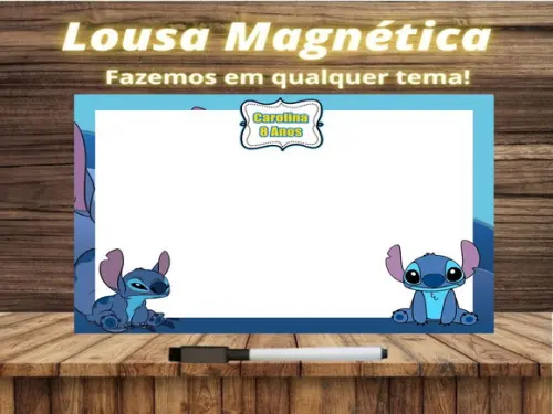 Lousa Magnética + Jogo da Velha Stitch com Embalagem