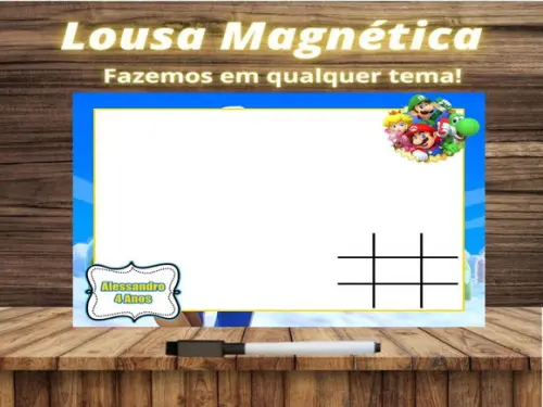 Lousa Magnética + Jogo da Velha Super Mário com Embalagem