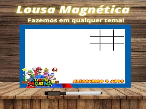 Lousa Magnética + Jogo da Velha Super Mário com Embalagem
