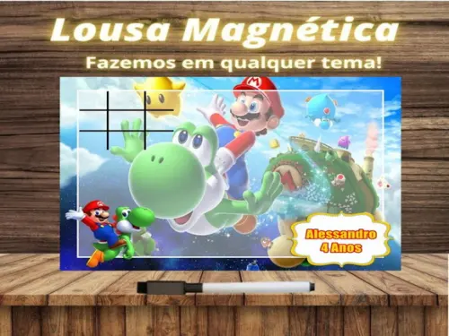 Lousa Magnética + Jogo da Velha Super Mário com Embalagem