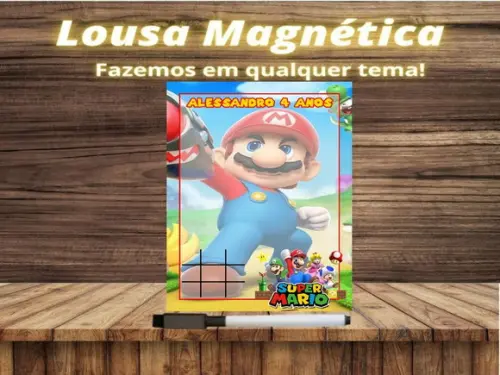 Lousa Magnética + Jogo da Velha Super Mário com Embalagem