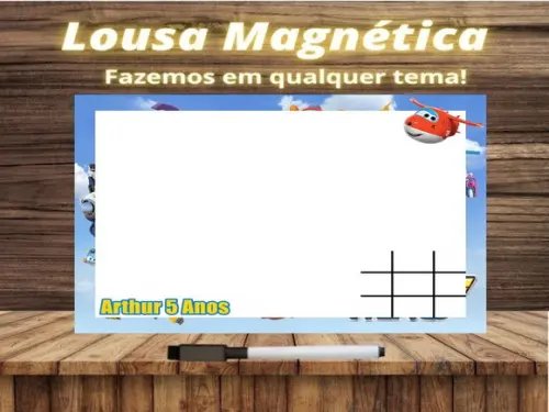 Lousa Magnética + Jogo da Velha Super Wings com Embalagem