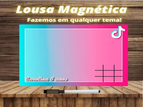 Lousa Magnética + Jogo da Velha Tik Tok com Embalagem