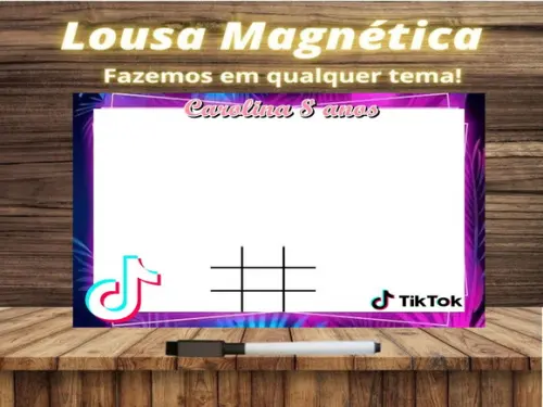 Lousa Magnética + Jogo da Velha Tik Tok com Embalagem