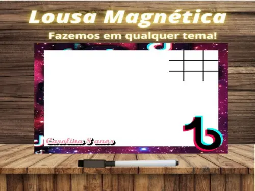 Lousa Magnética + Jogo da Velha Tik Tok com Embalagem
