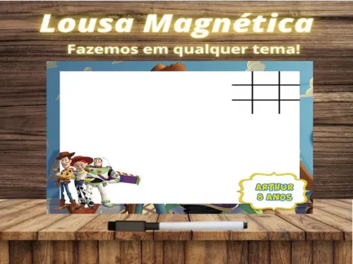 Lousa Magnética + Jogo da Velha Toy Story com Embalagem