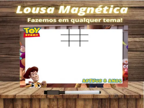 Lousa Magnética + Jogo da Velha Toy Story com Embalagem