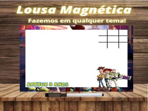 Lousa Magnética + Jogo da Velha Toy Story com Embalagem