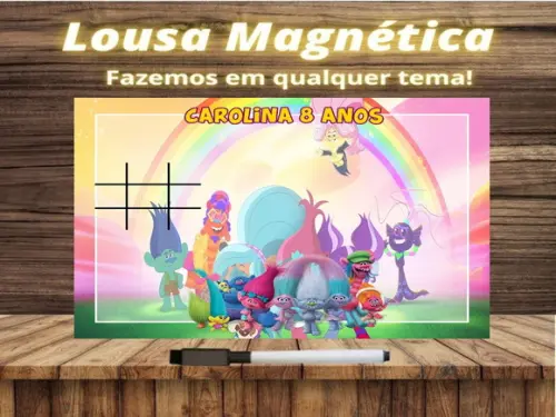 Lousa Magnética + Jogo da Velha Trolls com Embalagem