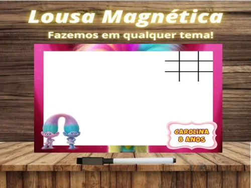 Lousa Magnética + Jogo da Velha Trolls com Embalagem