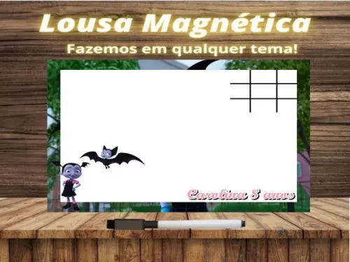 Lousa Magnética + Jogo da Velha Vampirina com Embalagem