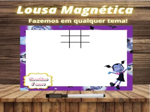 Lousa Magnética + Jogo da Velha Vampirina com Embalagem