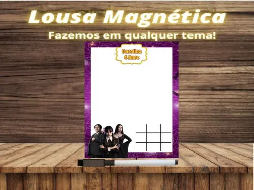 Lousa Magnética + Jogo da Velha Wandinha com Embalagem