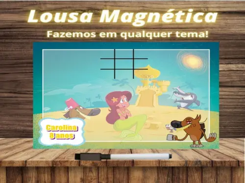 Lousa Magnética + Jogo da Velha Zig & Sharko com Embalagem