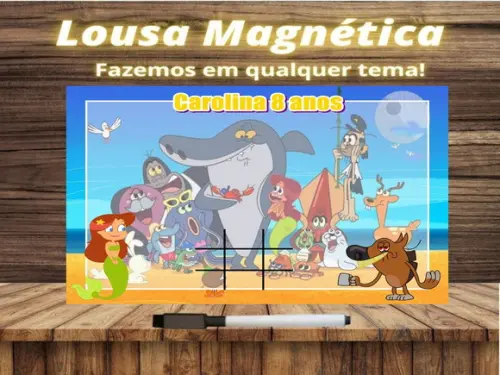 Lousa Magnética + Jogo da Velha Zig & Sharko com Embalagem