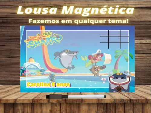 Lousa Magnética + Jogo da Velha Zig & Sharko com Embalagem