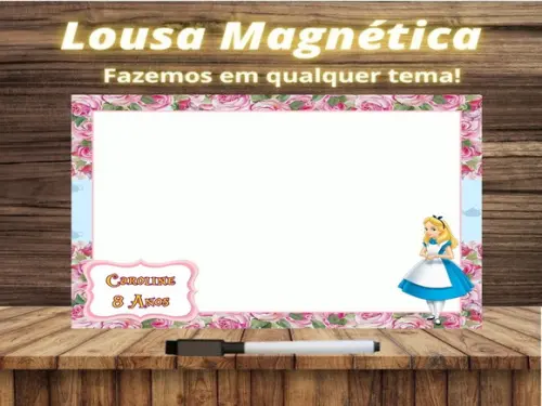 Lousa Magnética Alice no País das Maravilhas com Embalagem