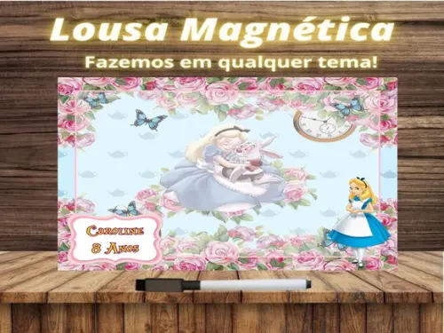 Lousa Magnética Alice no País das Maravilhas com Embalagem