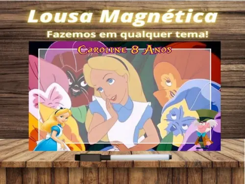 Lousa Magnética Alice no País das Maravilhas com Embalagem
