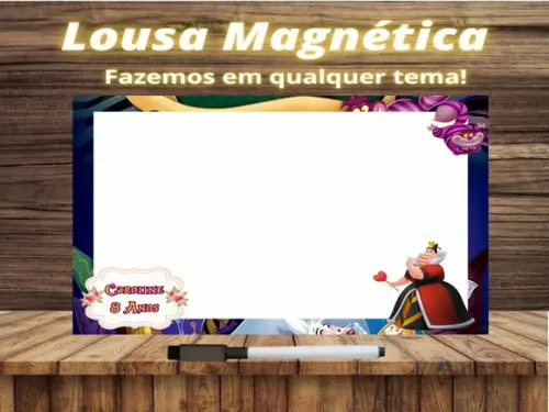 Lousa Magnética Alice no País das Maravilhas com Embalagem