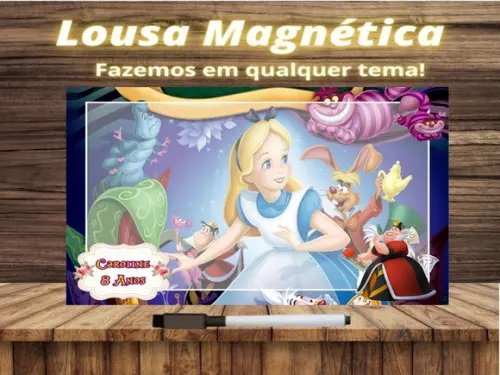 Lousa Magnética Alice no País das Maravilhas com Embalagem