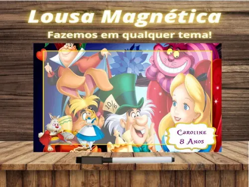 Lousa Magnética Alice no País das Maravilhas com Embalagem
