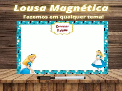 Lousa Magnética Alice no País das Maravilhas com Embalagem