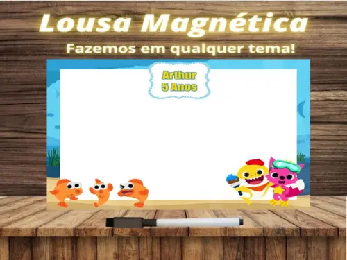 Lousa Magnética Baby Shark com Embalagem