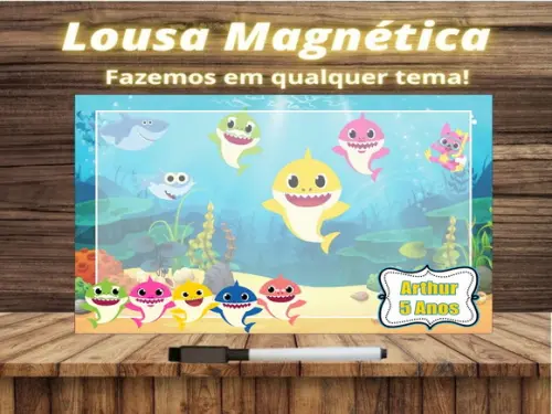 Lousa Magnética Baby Shark com Embalagem