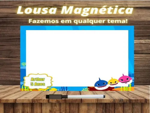 Lousa Magnética Baby Shark com Embalagem