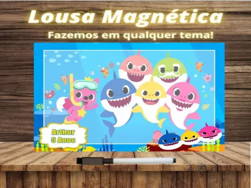 Lousa Magnética Baby Shark com Embalagem