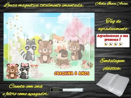 Lousa Magnética Bosque Encantado com Embalagem