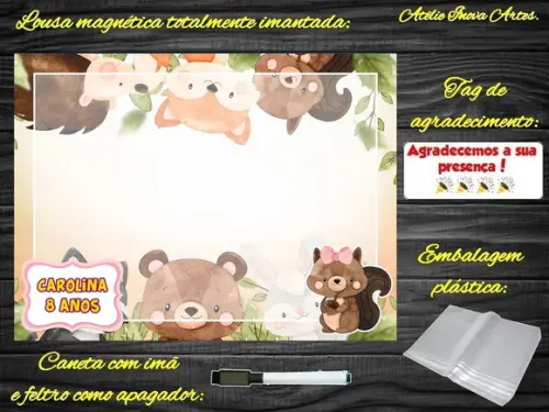 Lousa Magnética Bosque Encantado com Embalagem