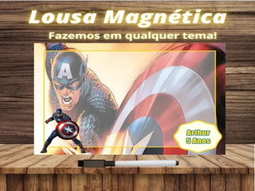 Lousa Magnética Capitão América com Embalagem