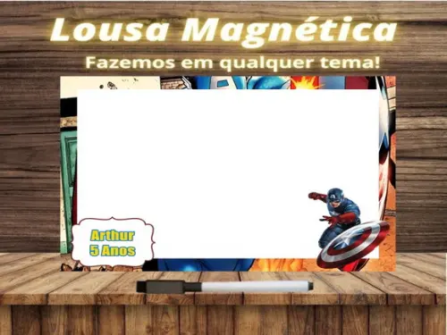 Lousa Magnética Capitão América com Embalagem