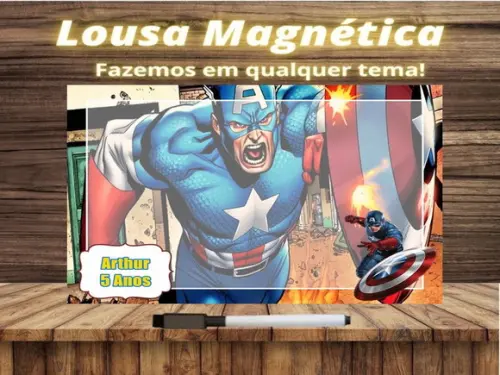 Lousa Magnética Capitão América com Embalagem