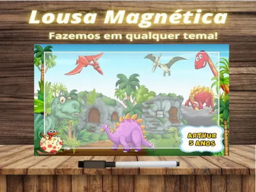 Lousa Magnética Dinossauro com Embalagem