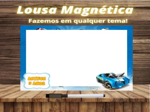 Lousa Magnética Hot Wheels com Embalagem