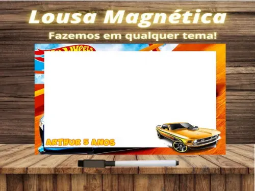 Lousa Magnética Hot Wheels com Embalagem