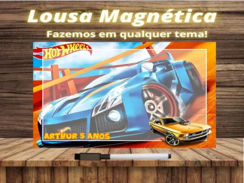 Lousa Magnética Hot Wheels com Embalagem