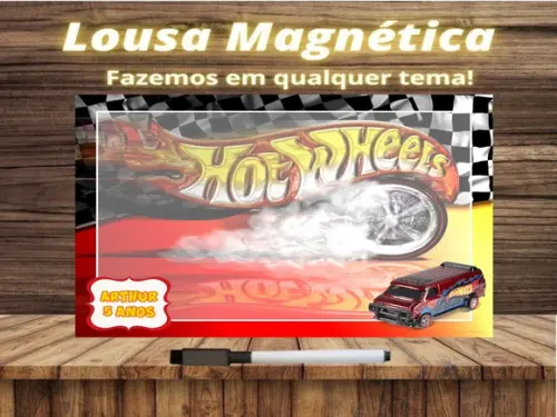Lousa Magnética Hot Wheels com Embalagem
