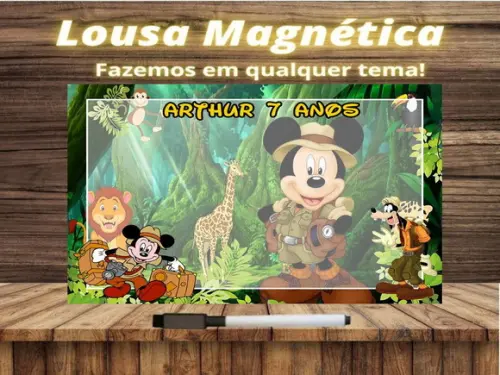 Lousa Magnética Mickey Safari com Embalagem