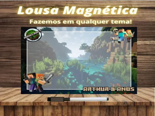 Lousa Magnética Minecraft com Embalagem
