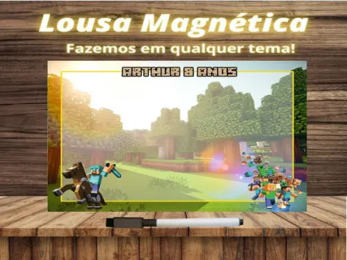 Lousa Magnética Minecraft com Embalagem