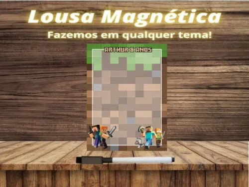 Lousa Magnética Minecraft com Embalagem