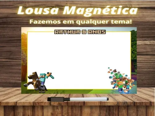 Lousa Magnética Minecraft com Embalagem